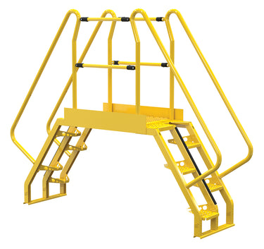 Alternating 5 Step Cross-Over Ladder w/ 56 Degree Step Angle & 44
